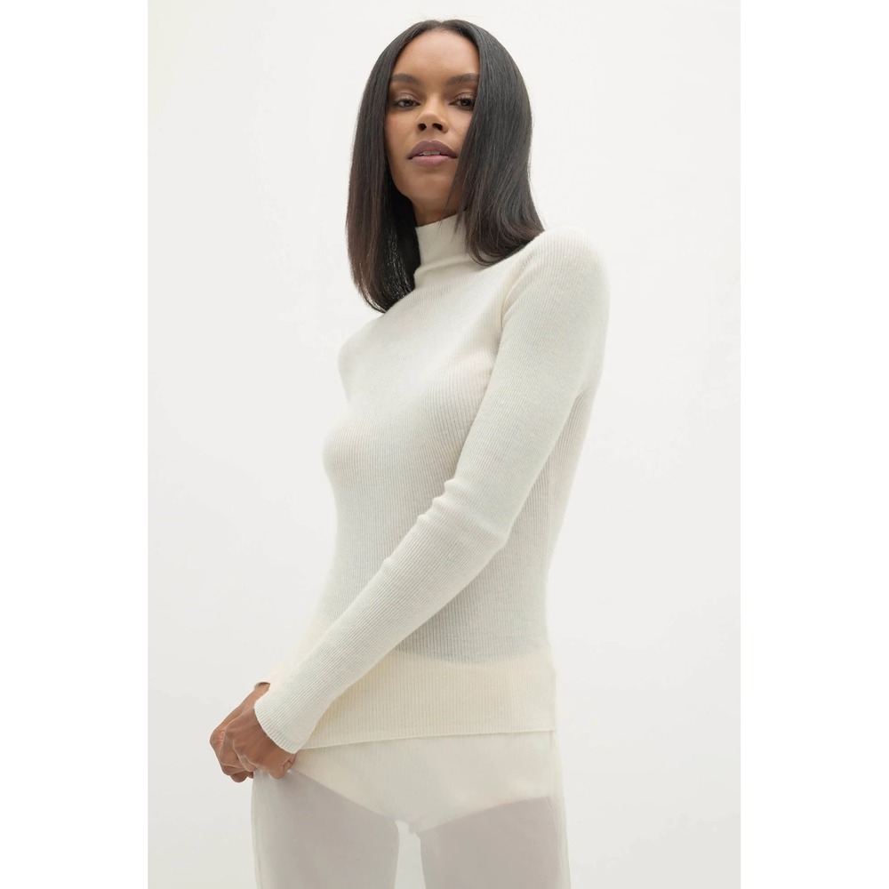 NAKED CASHMERE Livia Sequin Turtleneck Sweater Shell Pink N21201 Small